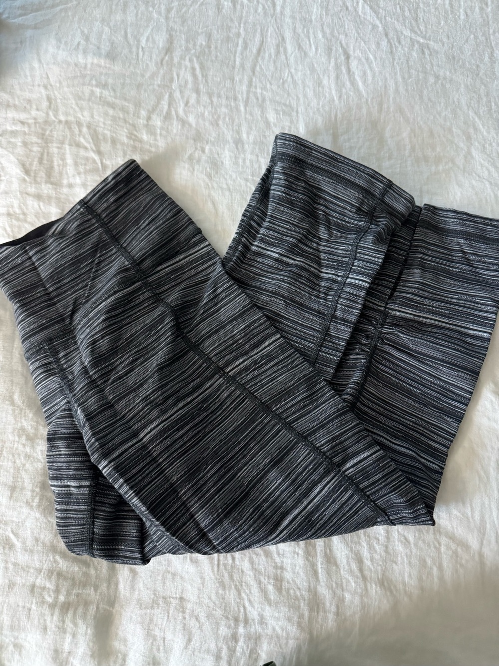 Lululemon Gray Striped Capri Pants